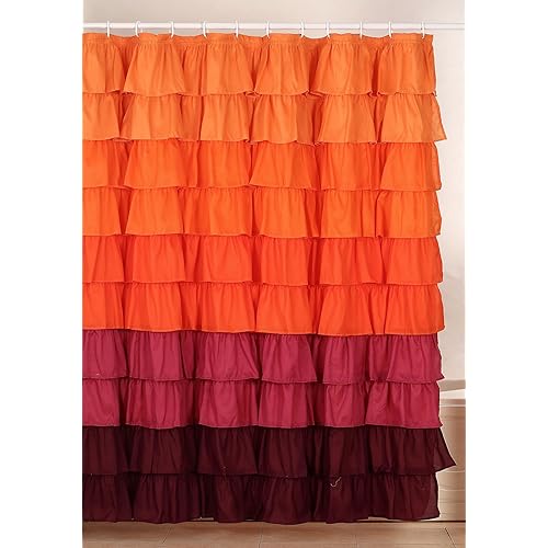 White Ruffle Shower Curtain Amazon Co Uk