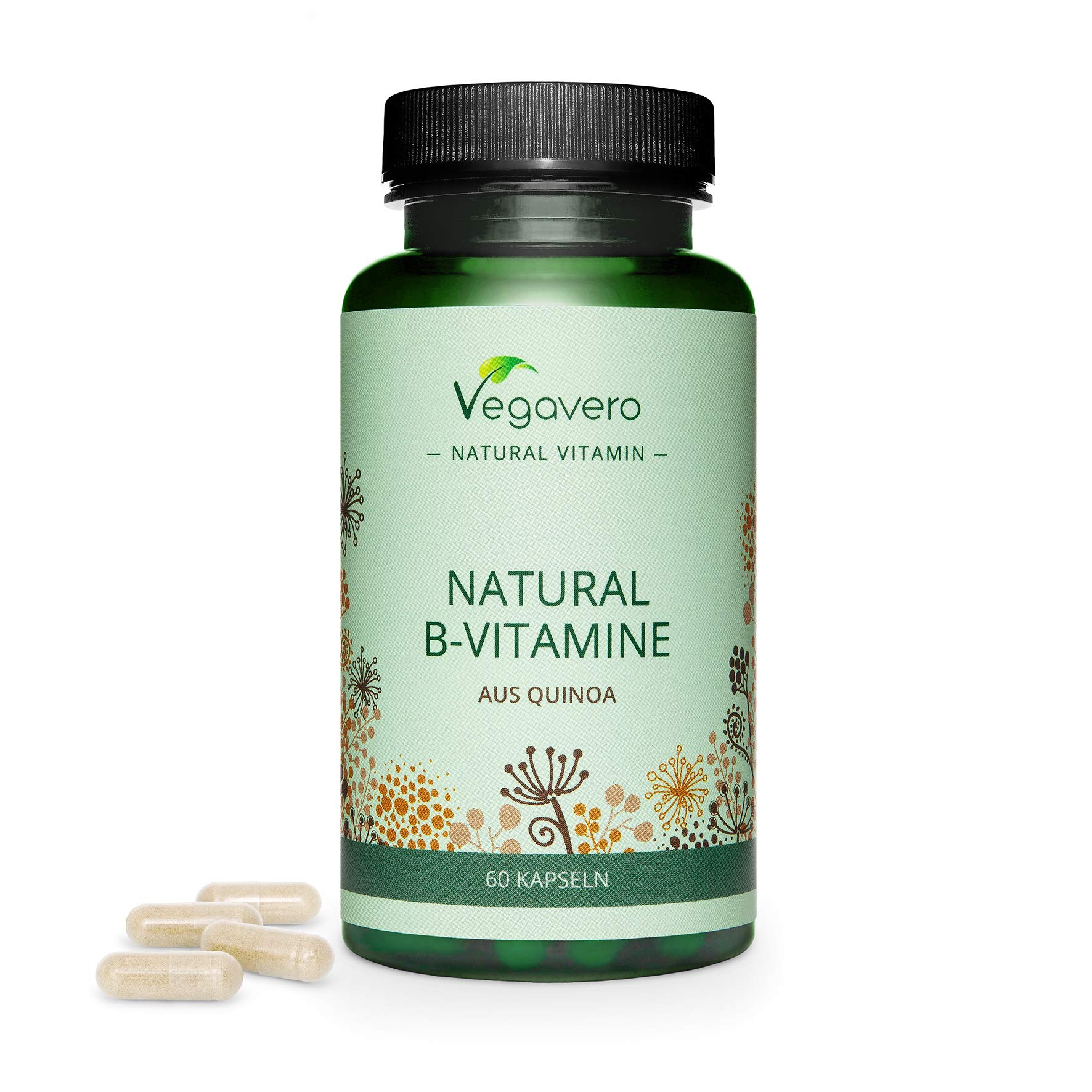 B Complex Vitamins Vegavero® | All Natural B Vitamins Including B1, B2, B3, B5, B6, B7, B9, B12 | Supplements for Energy-Yielding Metabolism* | 60 Capsules