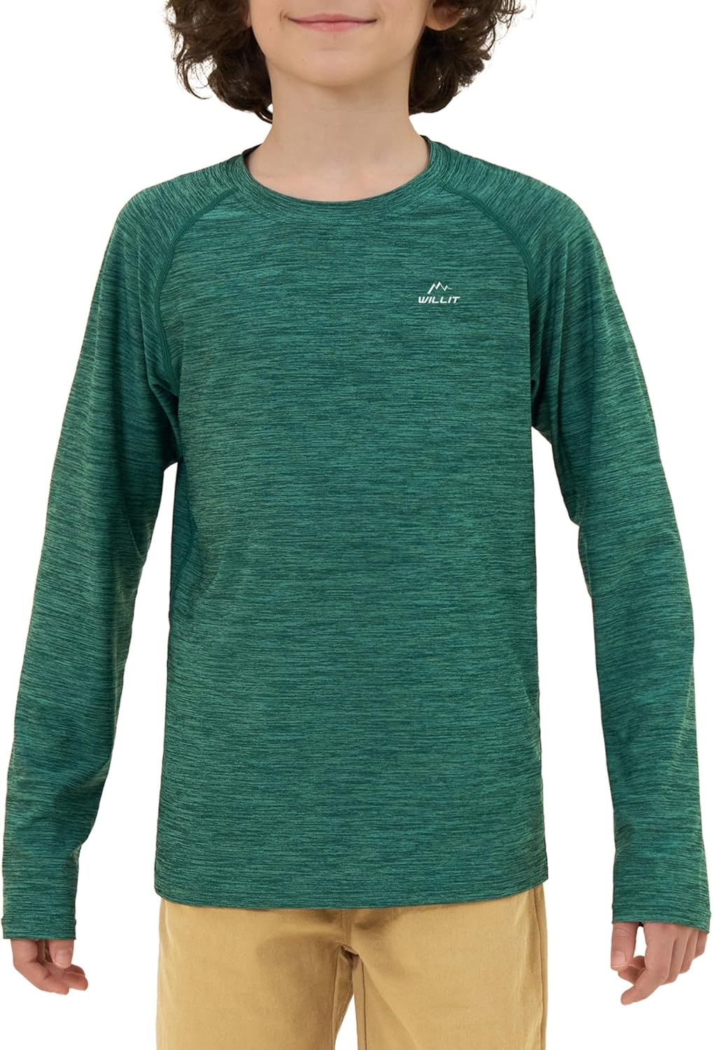 Willit Boy's UPF 50+ Sun Protection Shirt Long Sleeve Rash Guard Swim Shirts Youth SPF Fishing Quick Dry Shirt