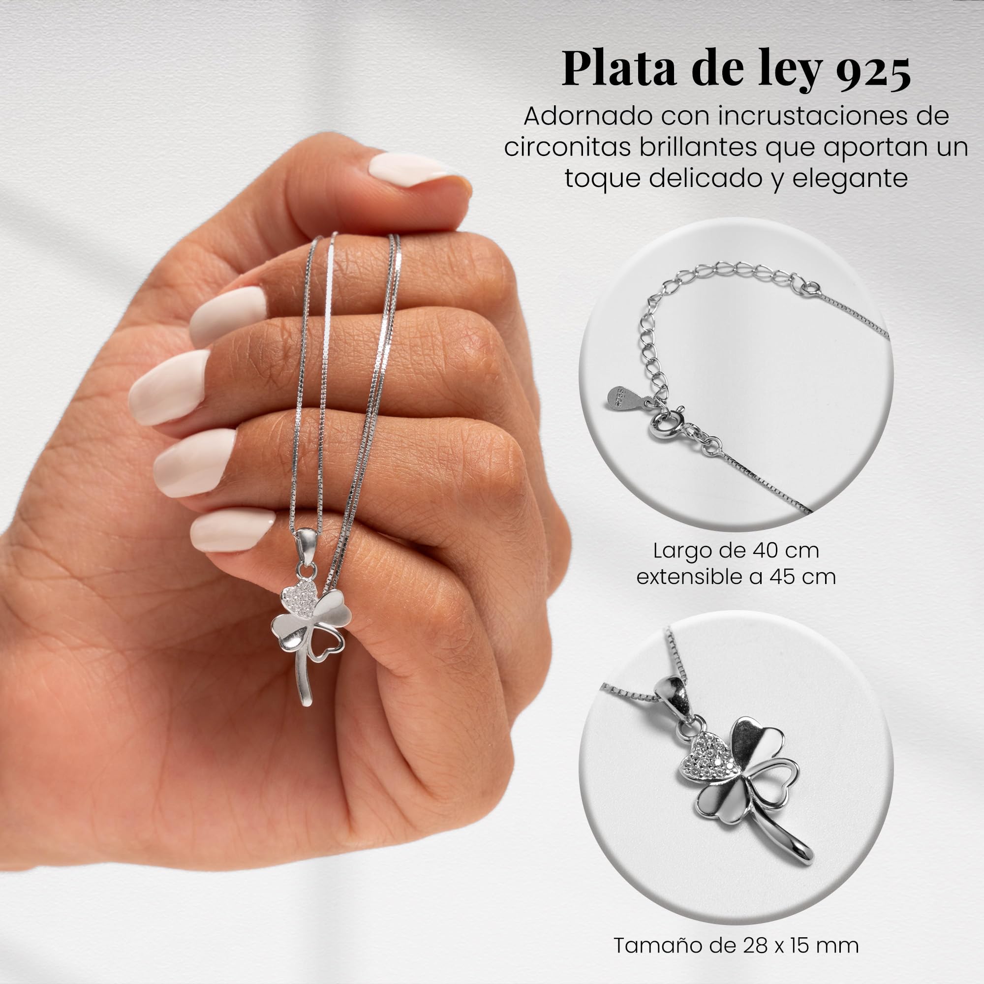Collar Mujer Plata de Ley 925, Colgante Mujer, Regalo Aniversario Pareja, Regalo Cumpleaños Madre, Amiga, Novia, Hija, Esposa, hermana, Cumpleaños o Navidad, Cadena Plata