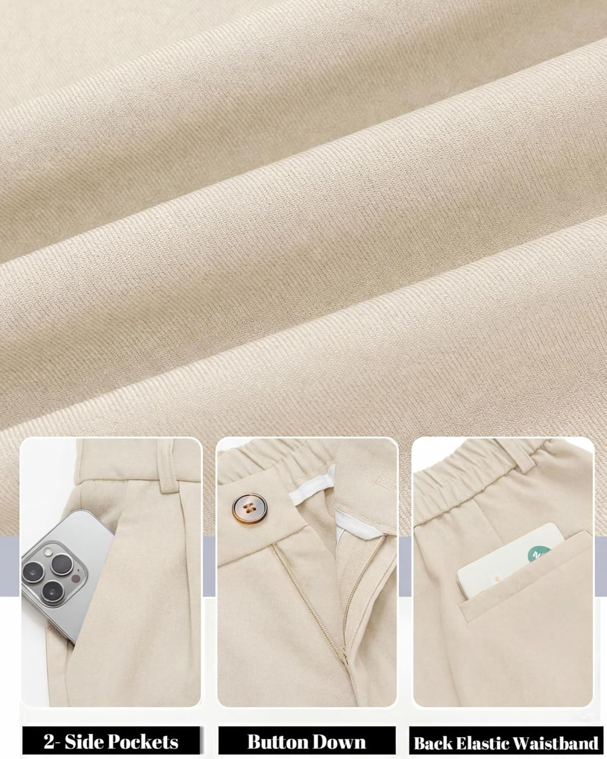 Coume 2 Pack Women Wide Leg Dress Pants High Waisted Business Casual Office Work Trousers Flowy Palazzo Pants with Pockets