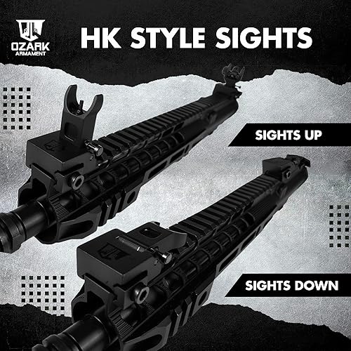 Miniatura 10 de Mira de batalla de repuesto de Ozark Armament con montaje Picatinny diseño AR miras co-testigo de hierro parte superior plana BUIS