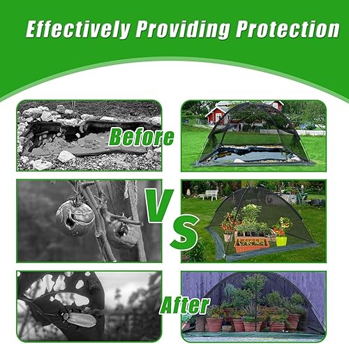 Miniatura 5 de Cubierta de estanque de 10 x 8 pies, cubierta protectora para estanque, cubierta de estanque de jardín, tienda de campaña con cremallera para uso en