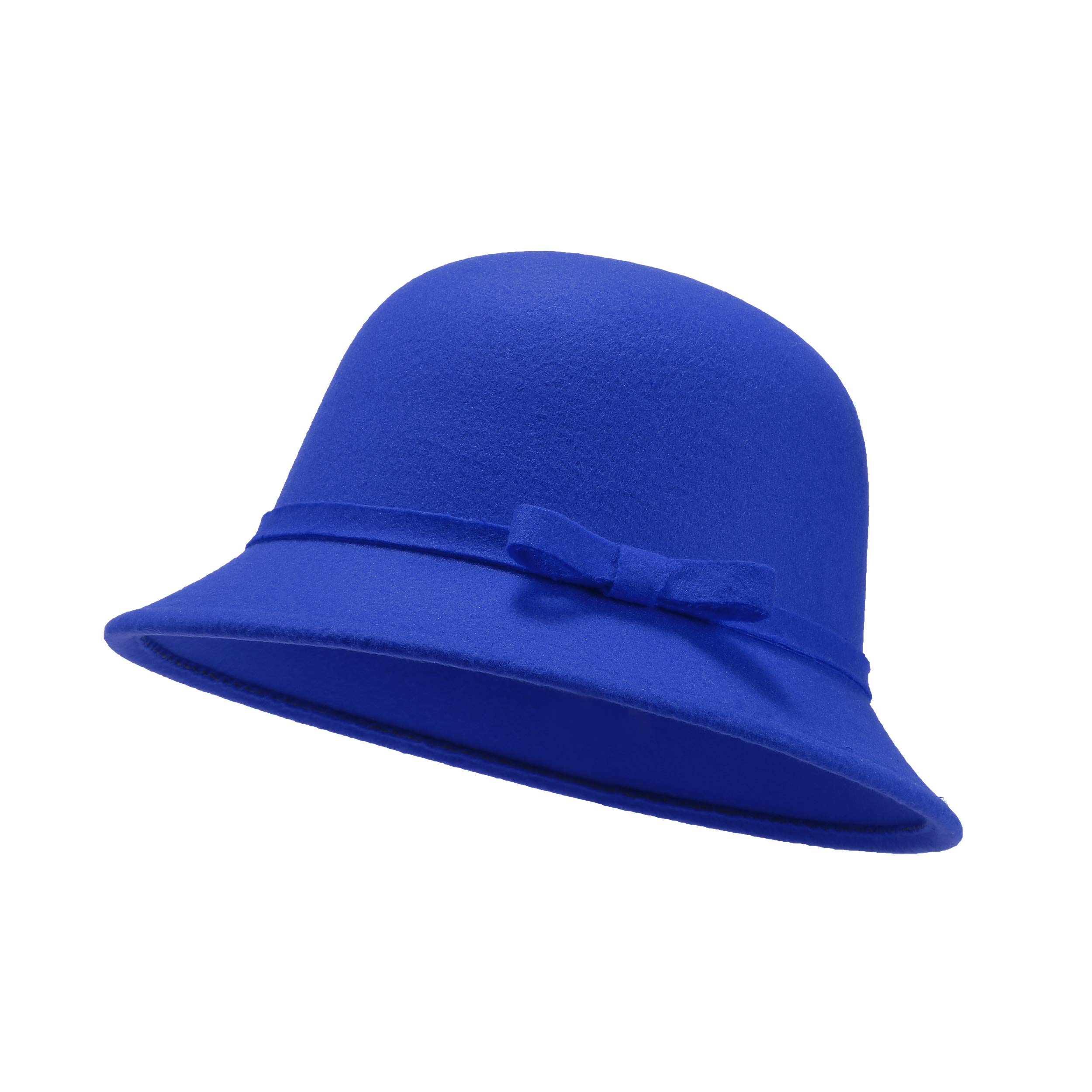 UltraKey Sombrero de Fieltro para Mujer, Sombrero de Cubo, Sombrero de Lana de Gamuza Vintage Ajustable con Lazo