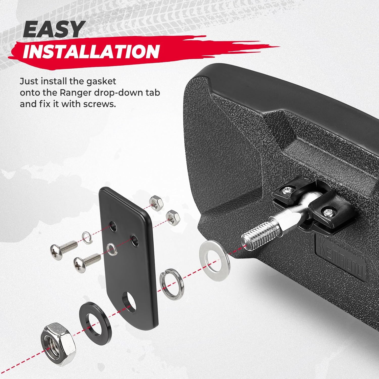 KEMIMOTO UTV Rear View Mirror Compatible with Polaris Ranger 500 570 900 XP 1000 XP/Crew 2017-2026 with Factory Drop Down Mounting Tab, UTV Panoramic Rear View Mirror OEM #2879969 - Image 6