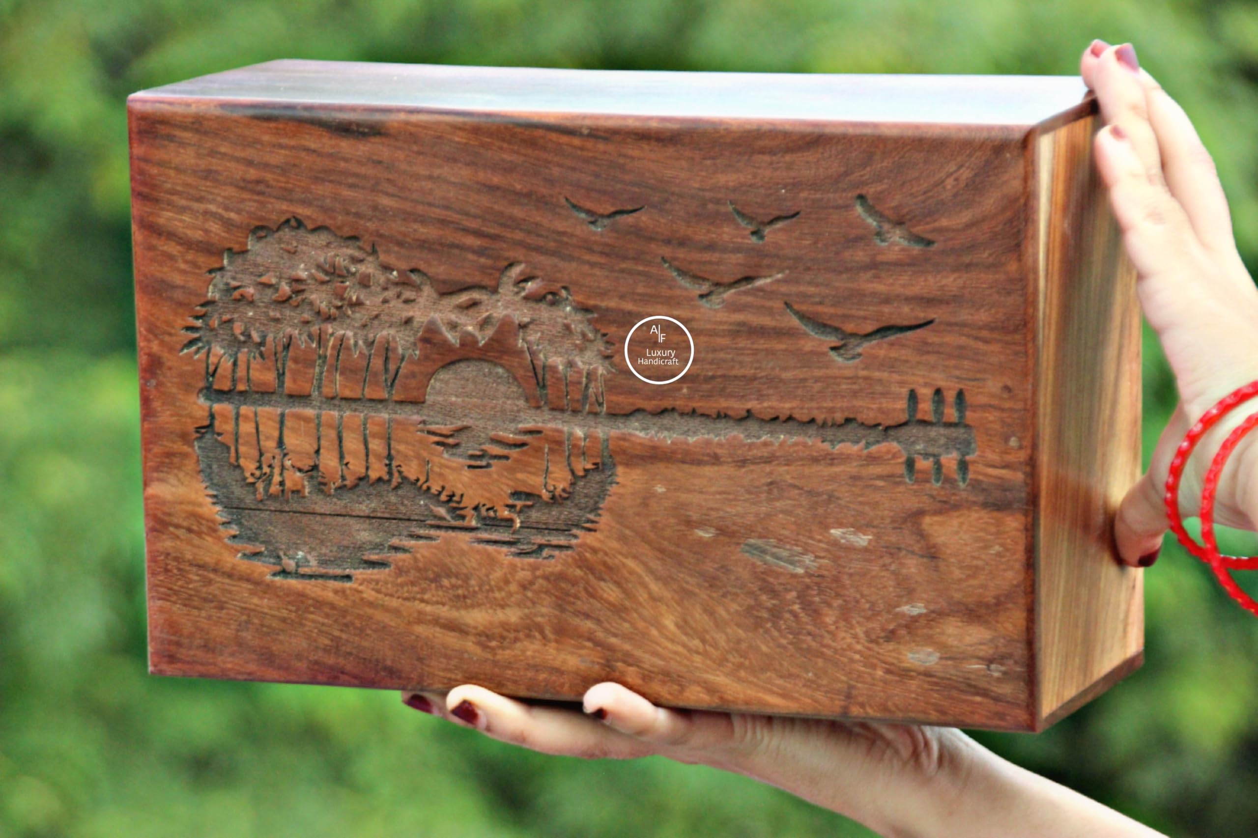 AF Luxury Handcraft Elegant Guitar Cremation Urn for Adult Ashes, Male & Female - Natural Burial/Funeral Urn Box, Pet Urn for Dogs and Cats