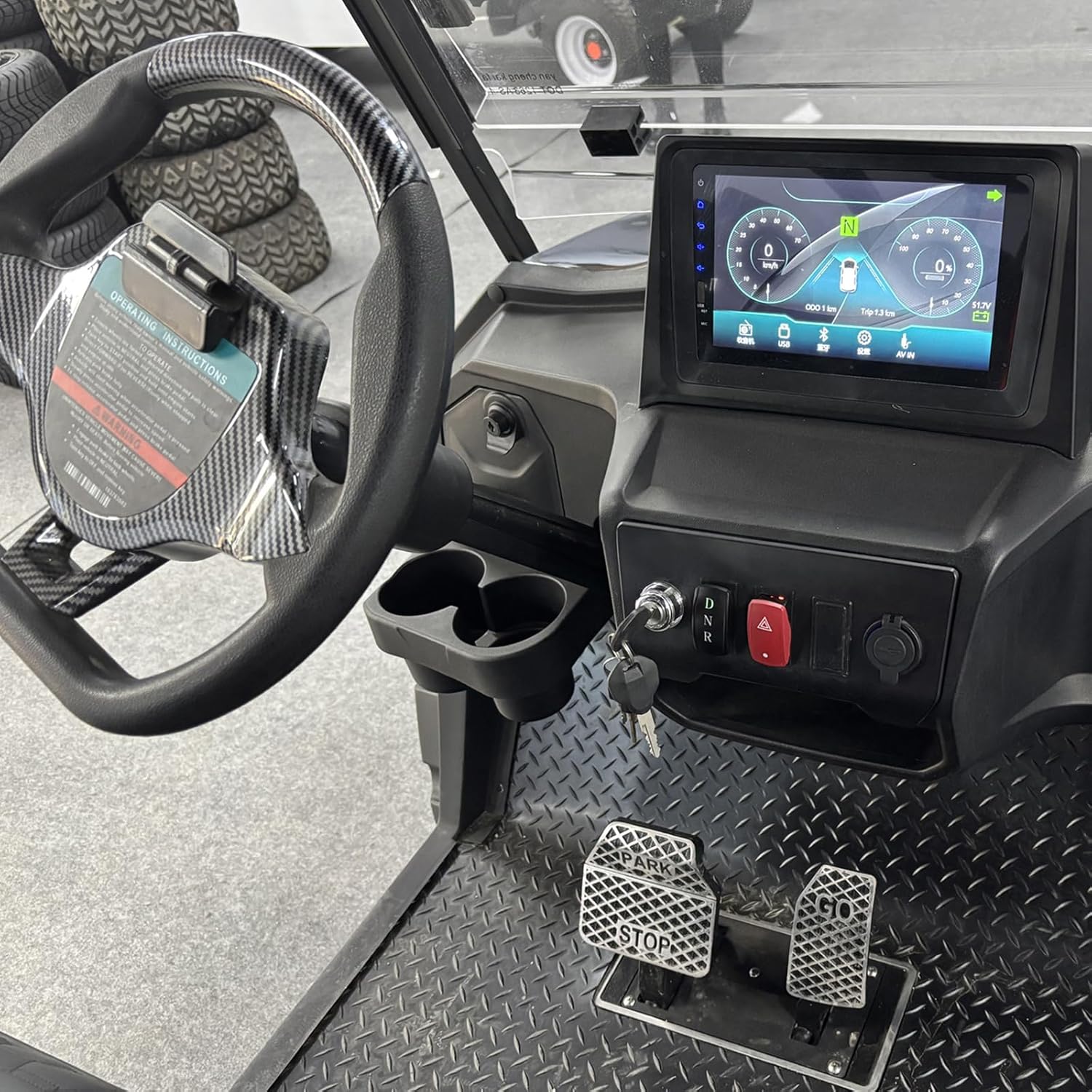 GO UP Electric Golf Cart (4-Seater) 14-inch Off-Road Tires Large Capacity Storage Compartment