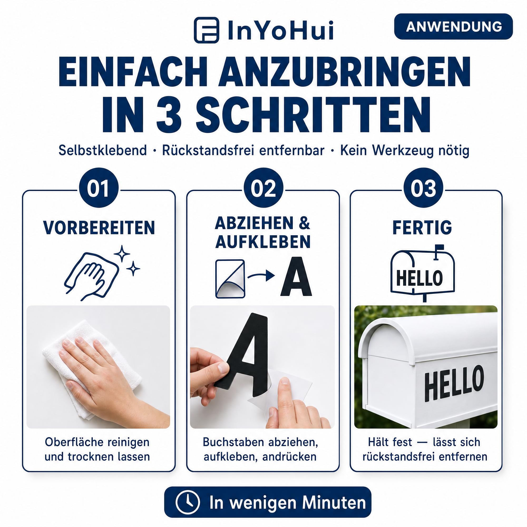 14 Blatt Vinyl Buchstaben Aufkleber 15cm, schwarz | 14 Blatt Vinyl-Buchstaben (A-Z, Zeichen), 15 cm, schwarz. 2 Sätze, wetterfest, rückstandsfrei.