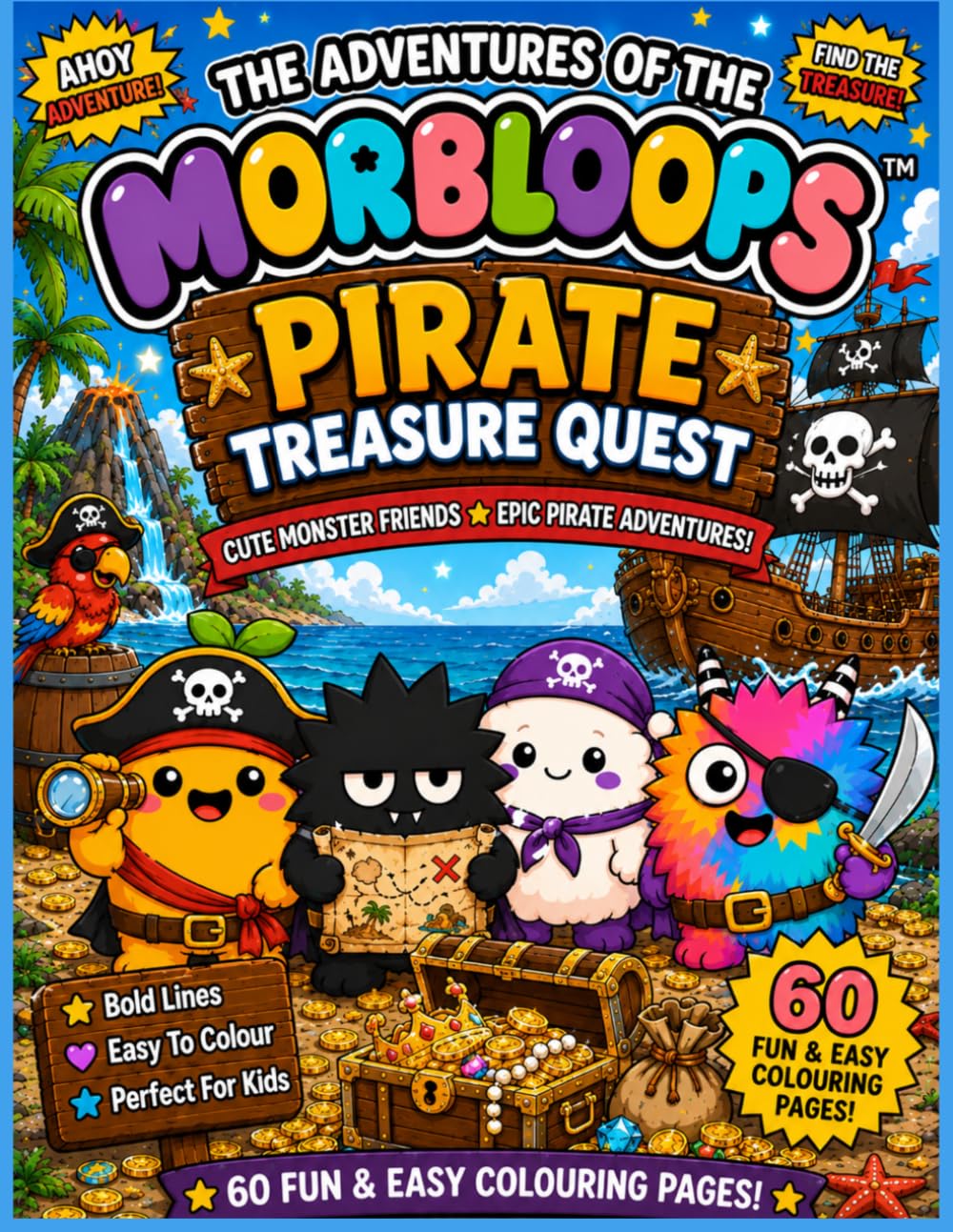 The Adventures of the Morbloops™ Pirate Treasure Quest: Cute Monster Friends • Fun Pirate Adventures • 60 Easy Colouring Pages for All Ages