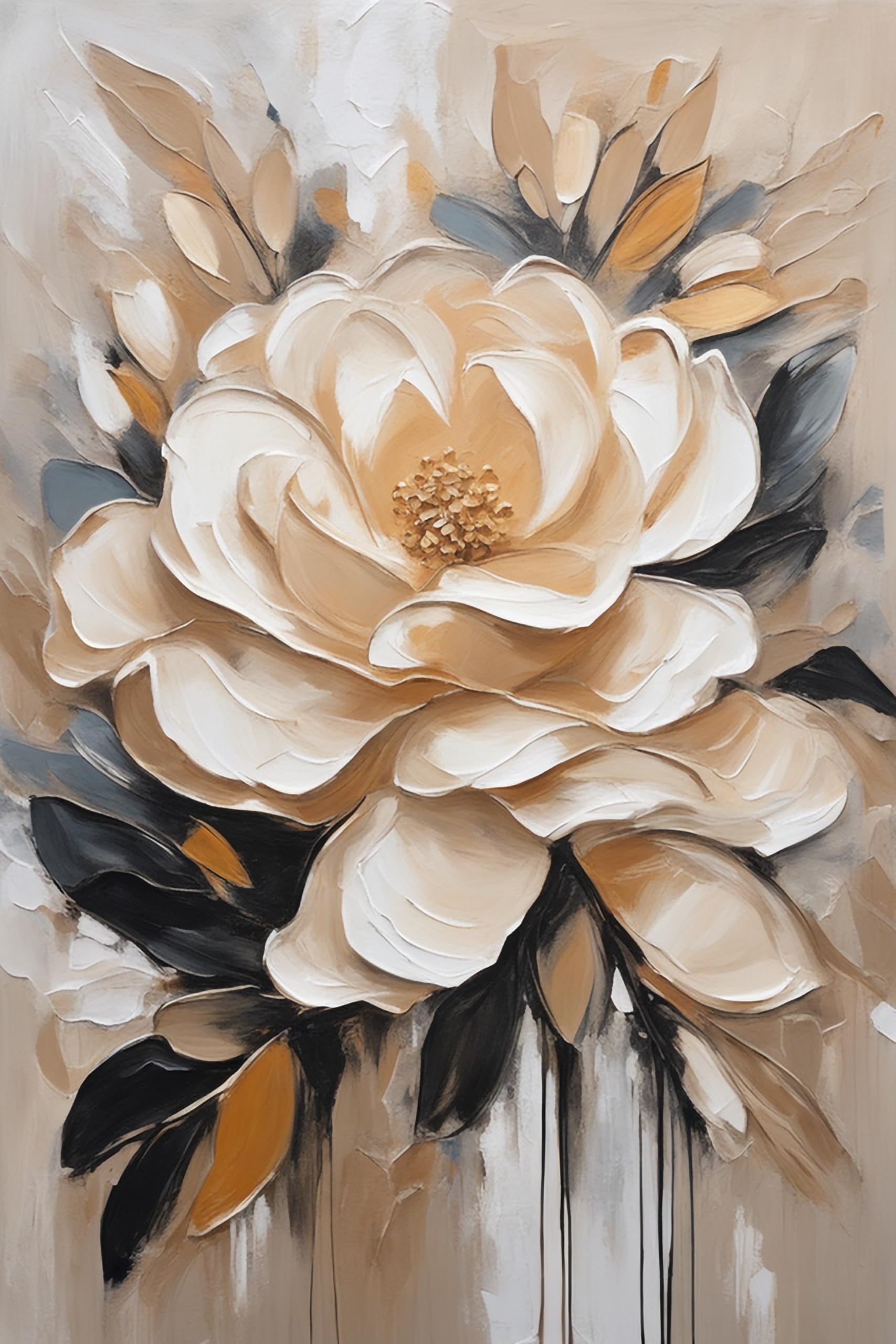 Directo Adult Diamond Painting,Floral Digital Diamond Art Set Gemstone Art Painting Flower Mural Full Diamond Round Diamond Gardenia for Home Wall