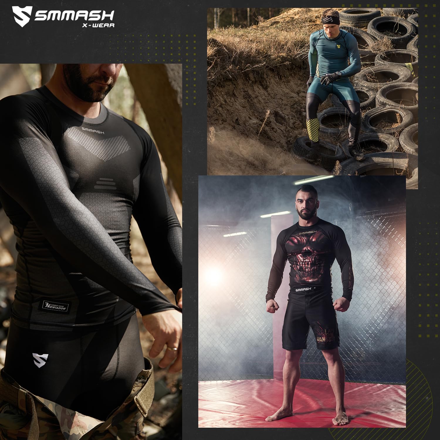 SMMASH Pantaloni A Compressione Pantaloni da Corsa per Uomo Leggings Lunghi Leggings Sportivi per Uomo Tecnologia di Seconda Pelle Traspirante Pantaloni da Corsa