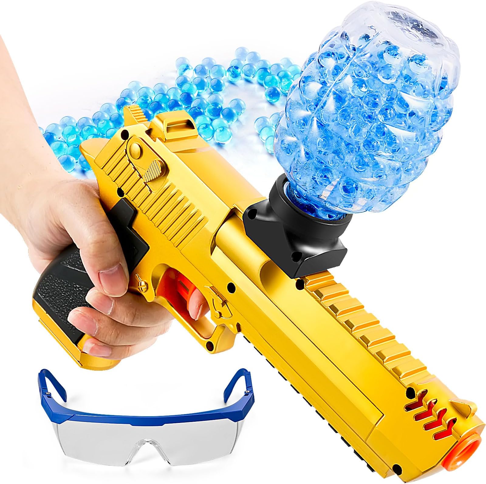 Soft Bullet Foam Shell ejecting Blasters Pellet Ball Pistol Realistic Dart Hand Gun Cool Stuff That Look Real Model Coolest for Age Year Old Boy Toy Teen Teenager teenag Gift Idea (Gold)