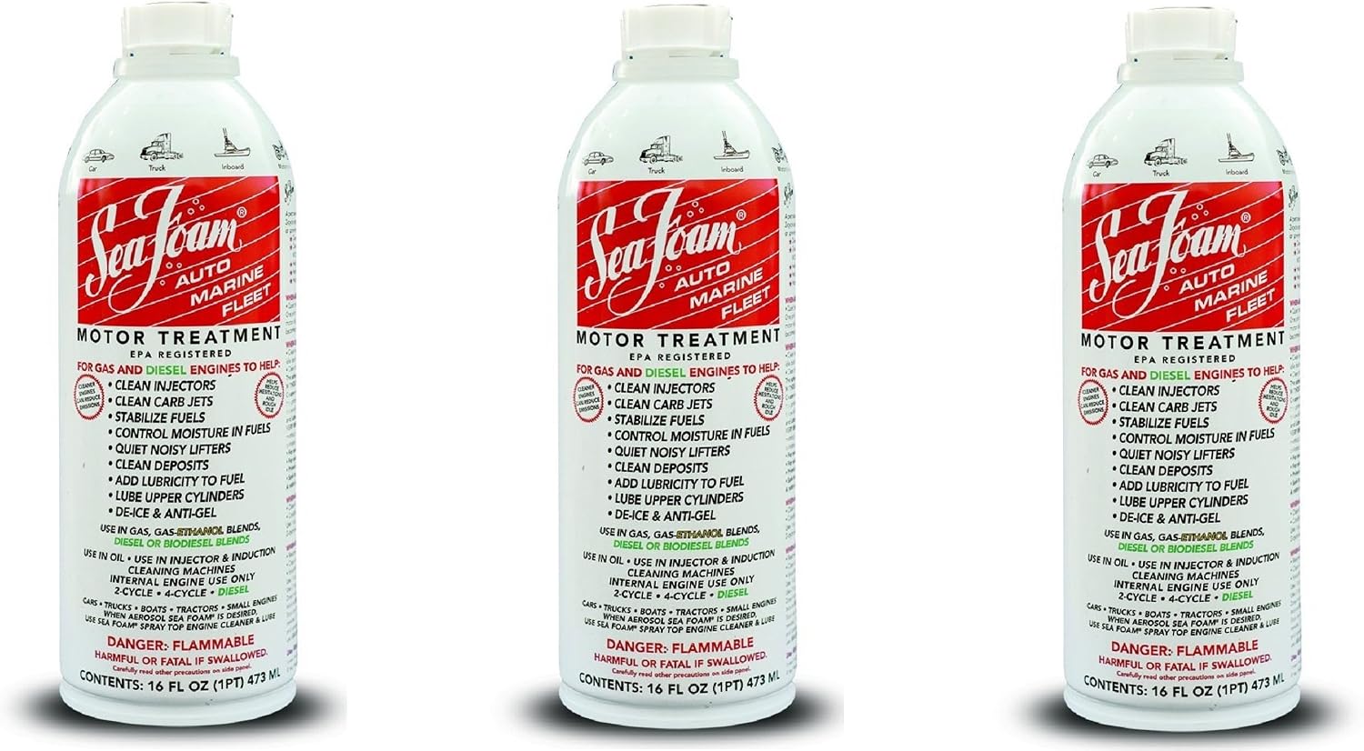 Sea Foam SF-16 Motor Treatment NArBQJ, 3Pack (16 Ounce)