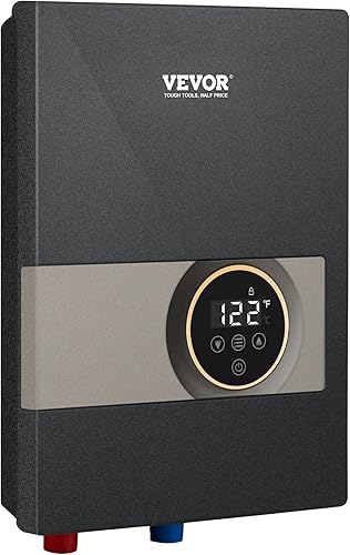 Miniatura 9 de VEVOR Calentador de agua eléctrico sin tanque, calentador de agua caliente instantáneo de 8KW, pantalla digital de temperatura, fácil instalación y