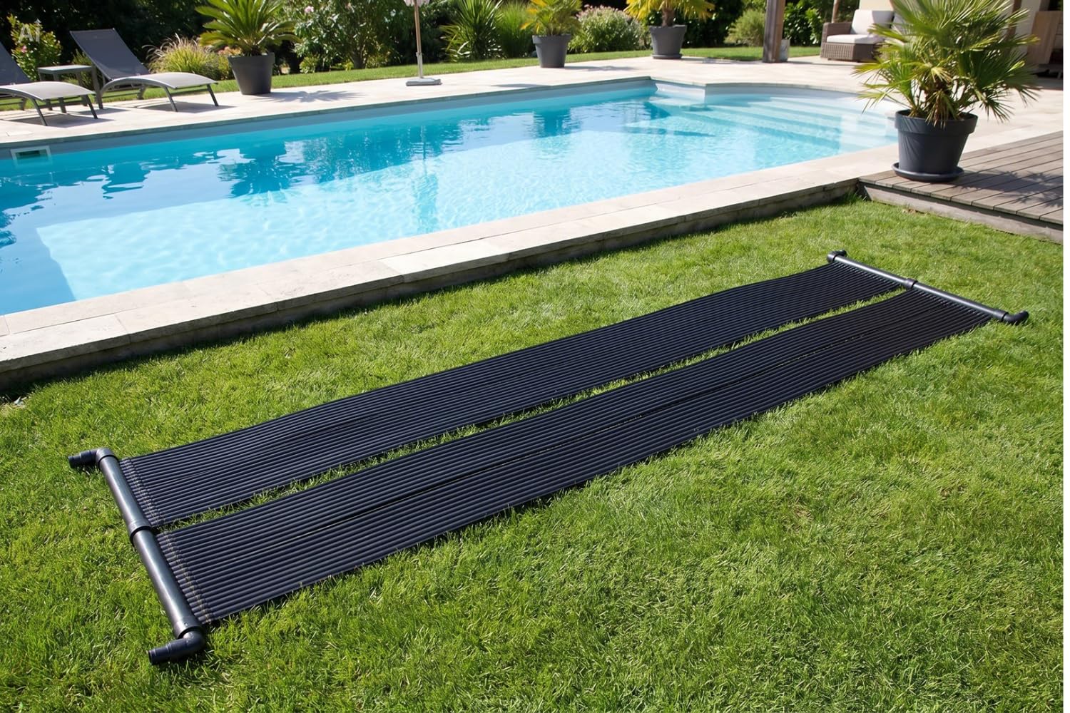 HST Poolheizung Sonnenkollektor 300 x 82 cm 44 dünne Schläuche EPDM Solarheizung beliebig erweiterbar auch für Salzwasser 32/38 mm Anschlüsse für alle Pools geeignet