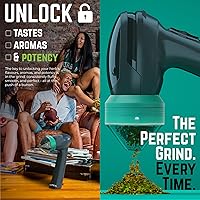 Vista 5 de Mamba Lite 0,75 g Verde Todo Plástico USB Molinillo Eléctrico de Hierbas. Pequeña Máquina Herbal Portátil y Molinillo de Especias para la Cocina