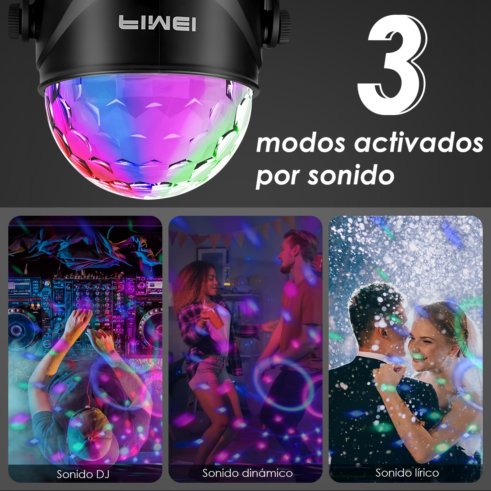 FIMEI Luces Discoteca 2 PCS, Bola Discoteca Activadas por Sonido con Control Remoto Iluminacion Discoteca 7 Colores RGB Mágica Iluminación de Efecto para KTV Navidad Fiesta Boda Discoteca DJ