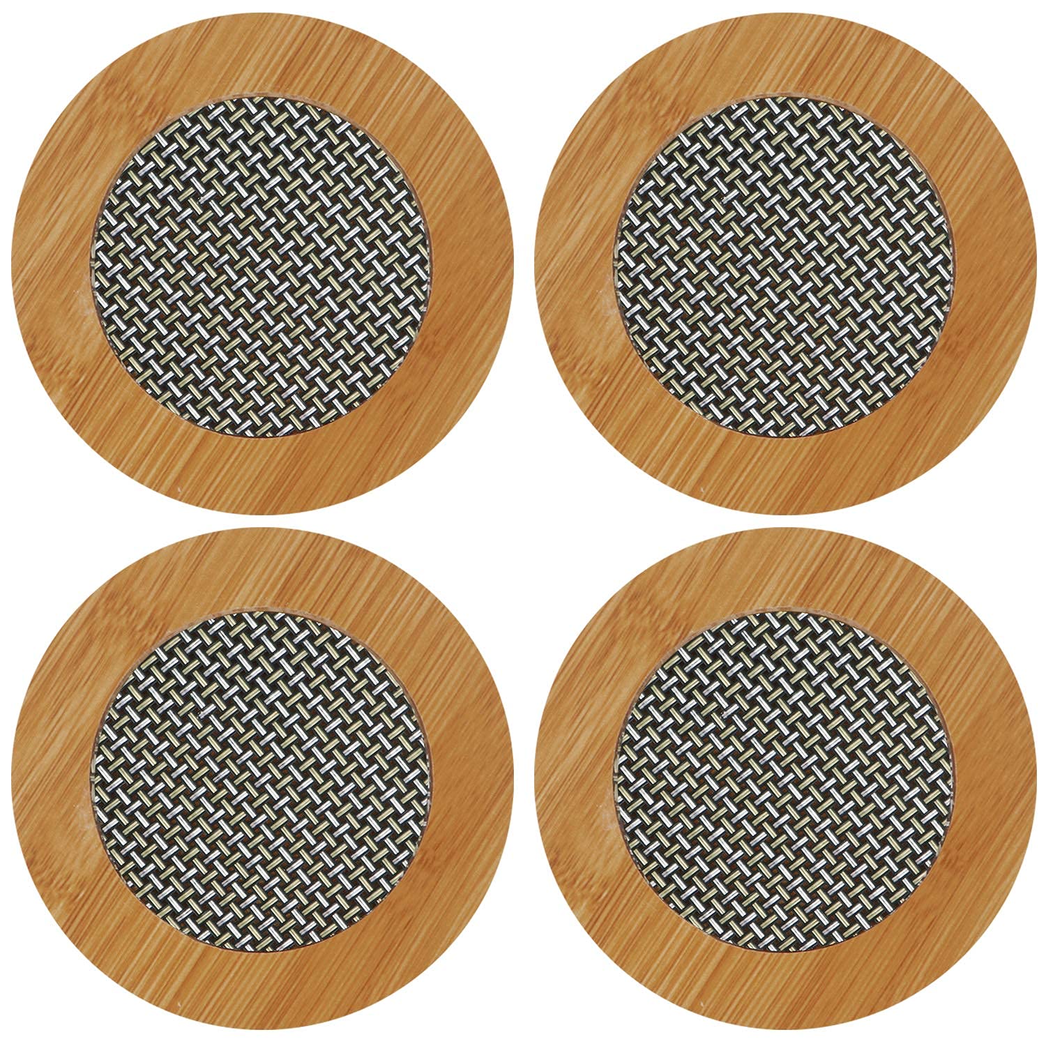 Dhamee Round Shape Bamboo Wooden Coaster Heat Table Pad, Pot Holder, Dining Table, Hot Utensils, Bowl,Tea Cup, Office, Home, Bedroom