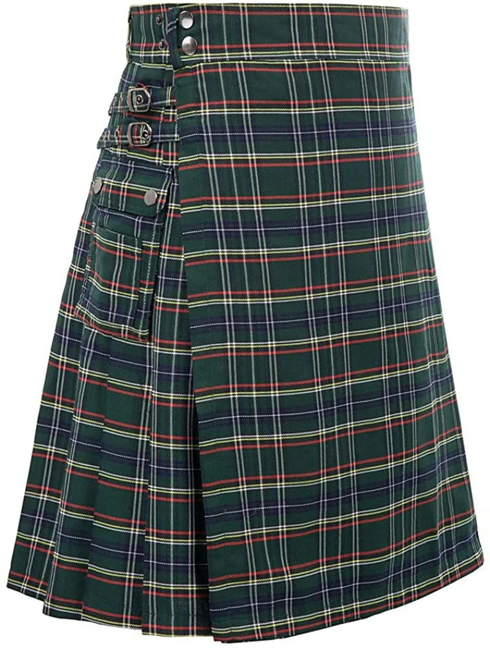 Kilt de algodón premium estilo Highland con patrón tartán tradicional 6