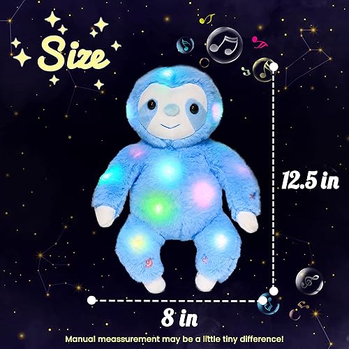 Vista 10 de Hopearl Leopardo de peluche con luces LED y música, flexible, con luces de noche que brillan en la oscuridad, para festival, cumpleaños, niños