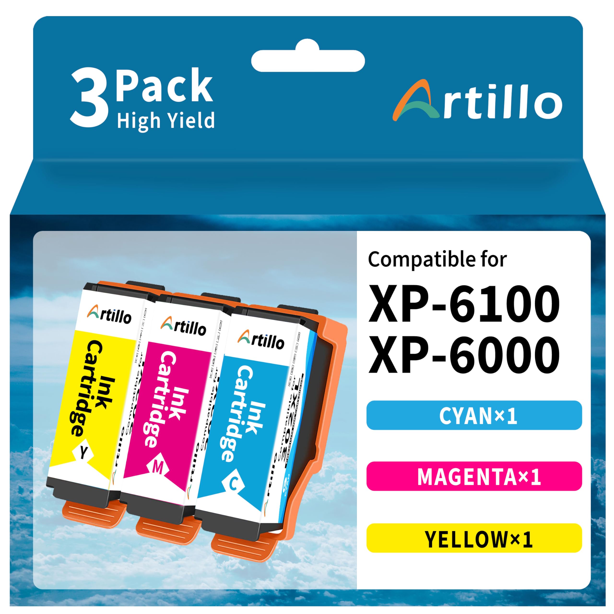 Photo 1 of Artillo Compatible Epson 302XL Ink Cartridges, 3-Pack
