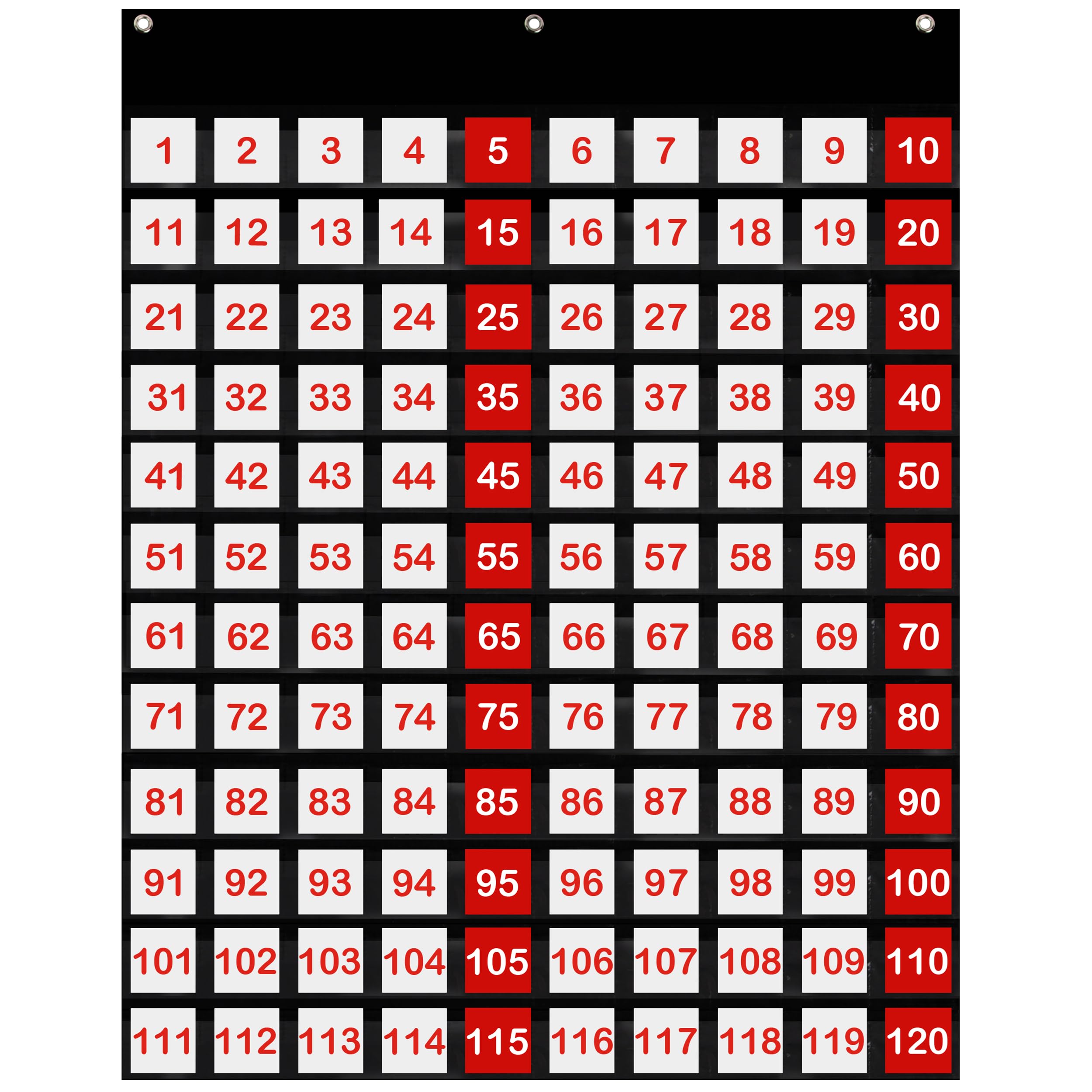 Essex Wares 120 Pocket Chart for Classroom - Hundreds Chart for Classroom for Dynamic Math Education - 1-120 Number Chart for Kids for Wall, 29" Wide