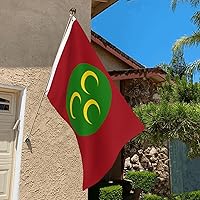 Vista 5 de Bandera del Imperio Otomano (1517-1793) Bandera roja de poliéster de doble cara resistente a la decoloración de 2 x 3 pies con 2 ojales de latón