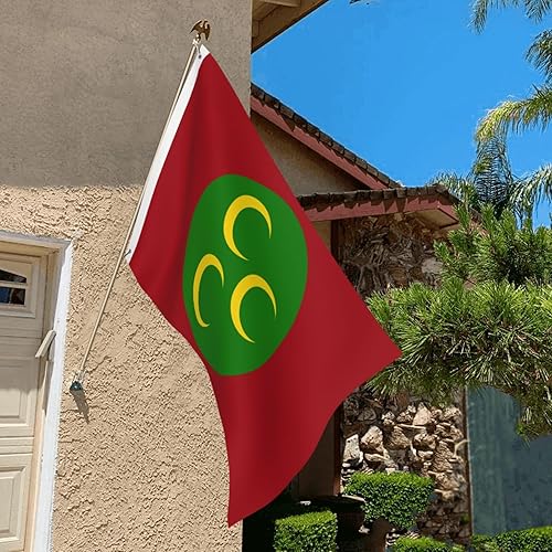 Miniatura 5 de Bandera del Imperio Otomano (1517-1793) Bandera roja de poliéster de doble cara resistente a la decoloración de 2 x 3 pies con 2 ojales de latón