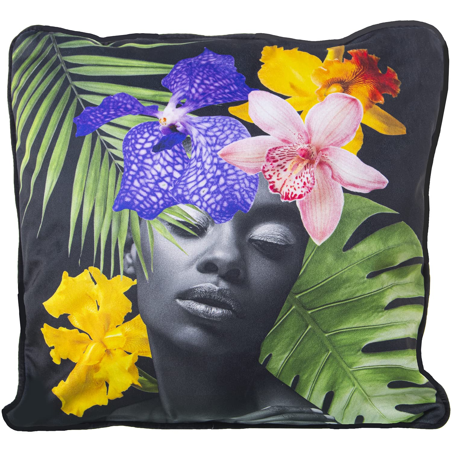 Coussin en velours de polyester 45x45 cm DRW de qualité supérieure imprimé femme