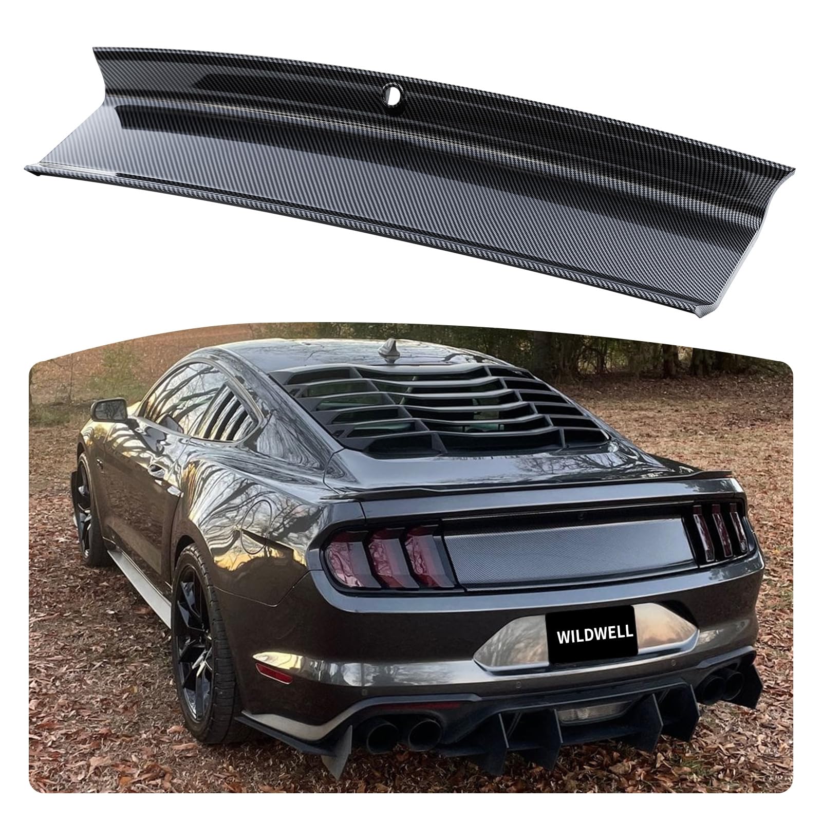 WildWell Trunk Decklid Panel Compatible with 2015-2023 Ford Mustang