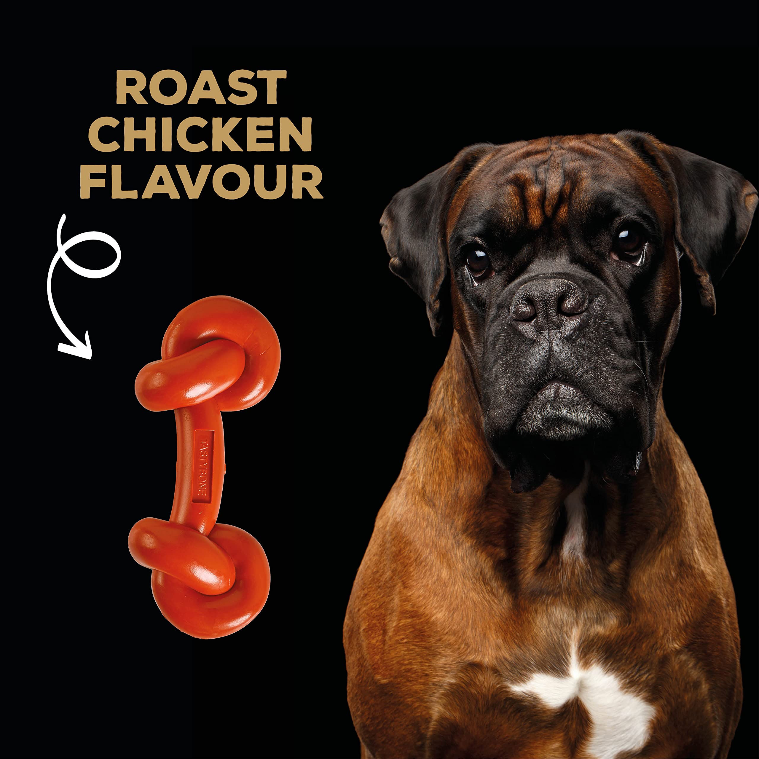 TastyBone Knotted Nylon Dog Chew Toy for Small Medium & Large Dogs (Roast Chicken) - Image 4