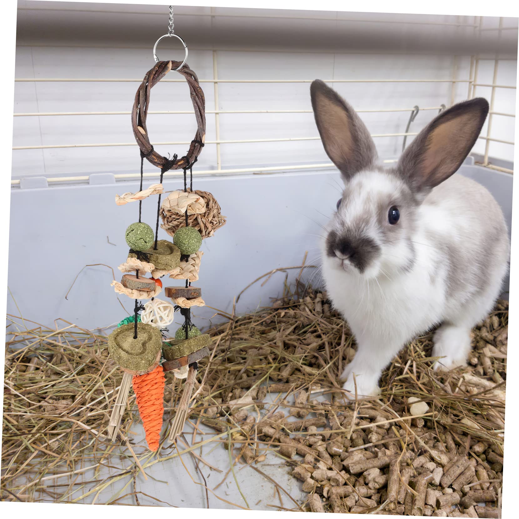 INOOMP 2sets Giochi Per Conigli Con Giocattoli Da Masticare e Palline Accessori Per Piccoli Animali Giocattoli Appendibili Per Ratti e Criceti Facili Da Installare Decorazioni Per Gabbie