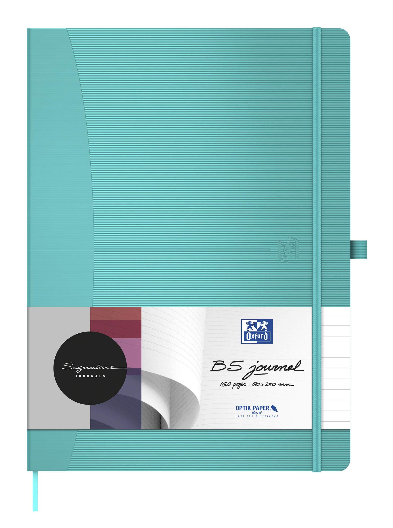 Oxford Notizbuch Signature, 5er Pack, DIN B5, kariert, je 160 Seiten, 5 Farben