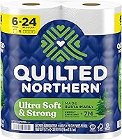 Quilted Northern Ultra Soft & Strong Toilet Paper, 6 Mega Rolls = 24 Regular Rolls, 5X Stronger Wet, Premium 2-Ply Tissue