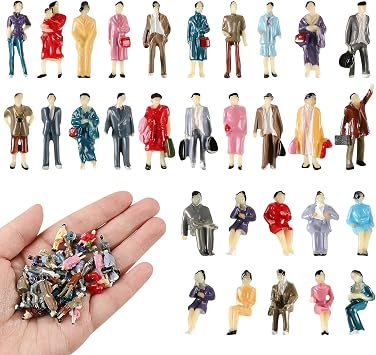 Hungdao 30 Pcs 0.79 Inches Small 1 87 Ho Scale Tiny Figurines Miniature People Figurines Sitting Standing Tiny Architectural People Painted Figures for Park Street Miniature Scenes