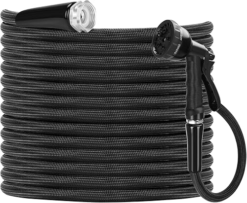 Miniatura 1 de MultiOutools Manguera de jardín ligera, manguera de agua de 25 pies con boquillas gratuitas, manguera de jardín flexible para patio con accesorios