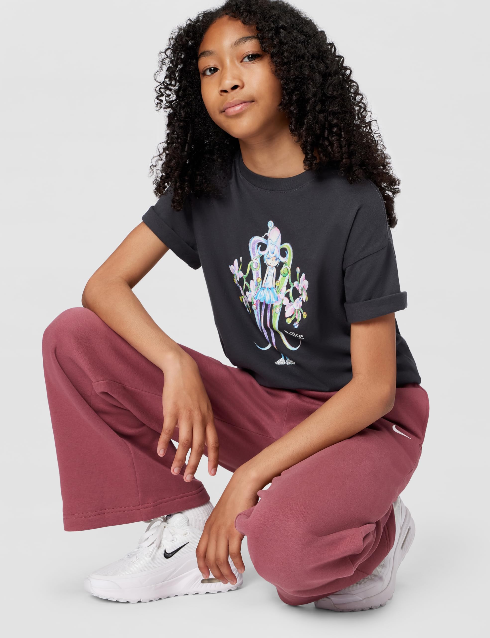 Nike - Sportswear Studio Fleece-Hose mit Offenem Saum, Pantaloni Bambine e Ragazze