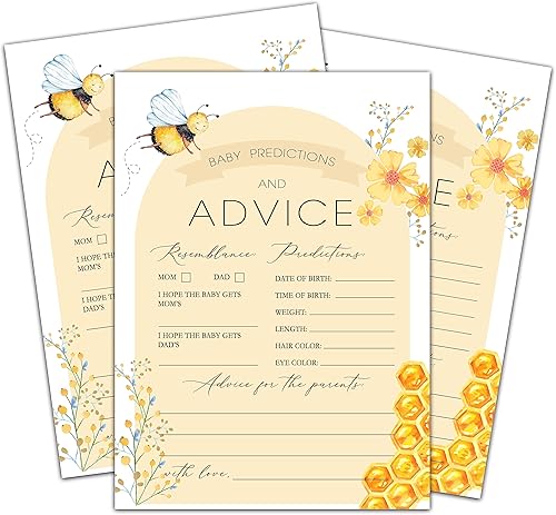 Juegos de baby shower de abejas para niños y niñas, predicciones y consejos de Bumble Bee Baby Shower para baby shower, decoración de fiestas de