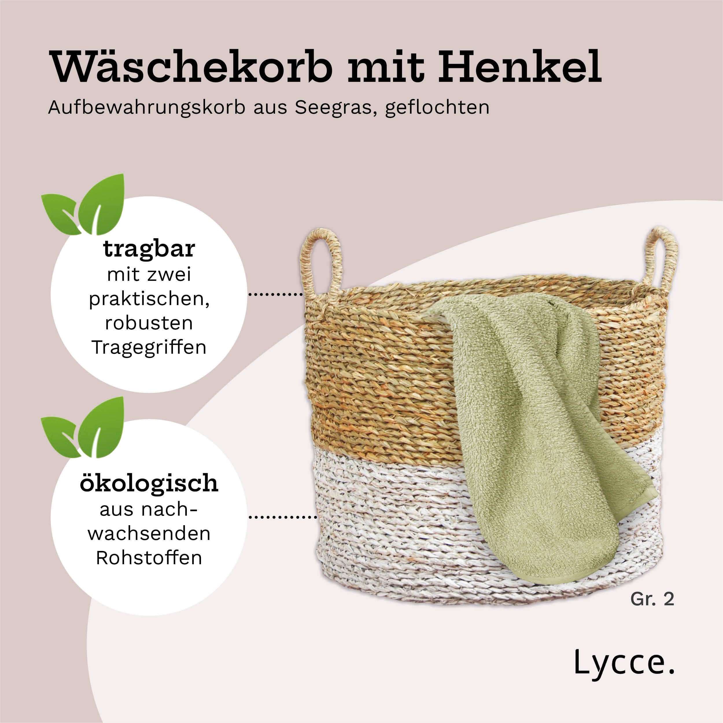 Panier Rangement Ronde En Jonc De Mer - Naturel/Blanc | Lycce