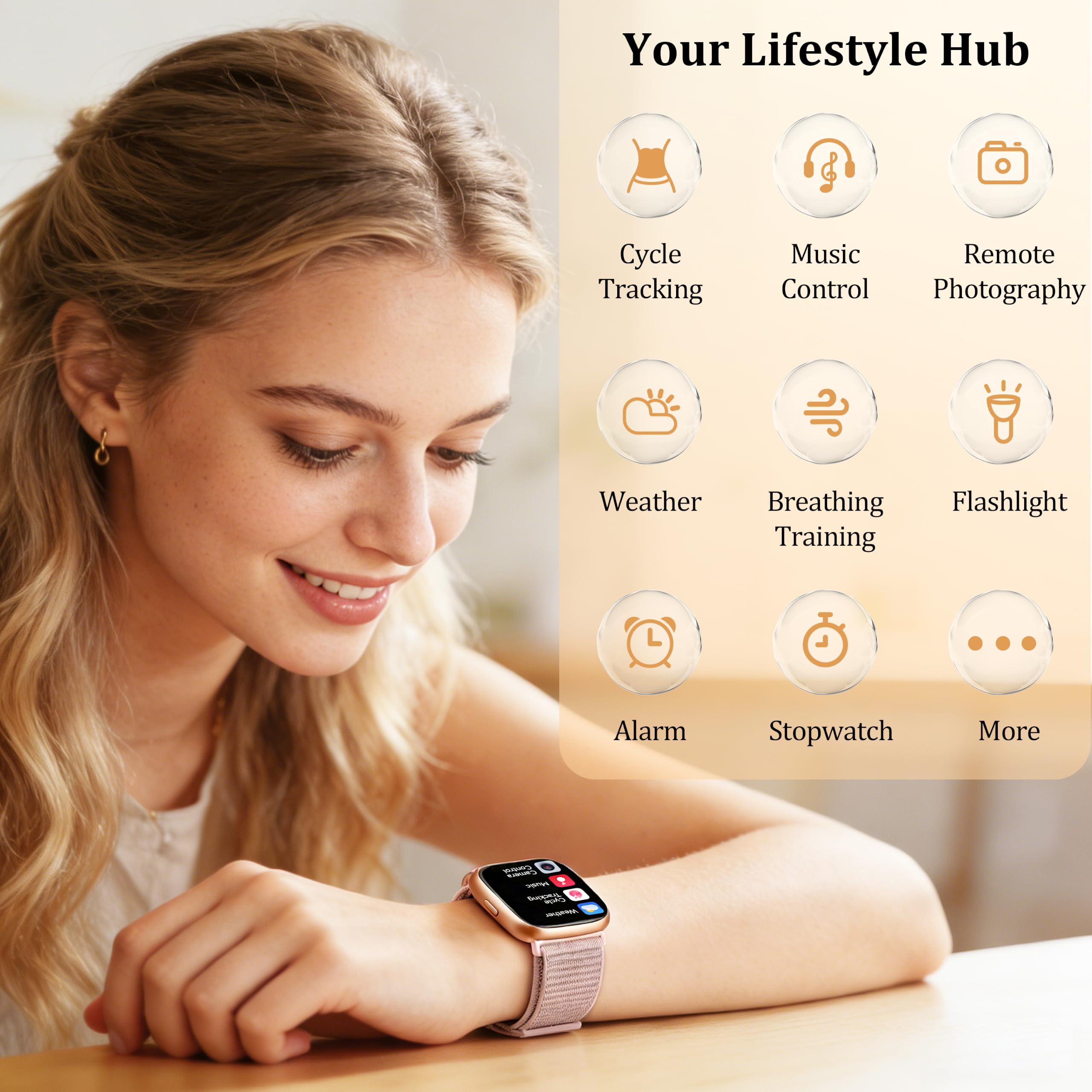 Smart Watch per donne e uomini, smartwatch 2026 [2 cinturini, cassa da 44 mm], orologio fitness tracker da 1,8 pollici Alexa integrato, per fare e rispondere alle chiamate, monitoraggio dello stress