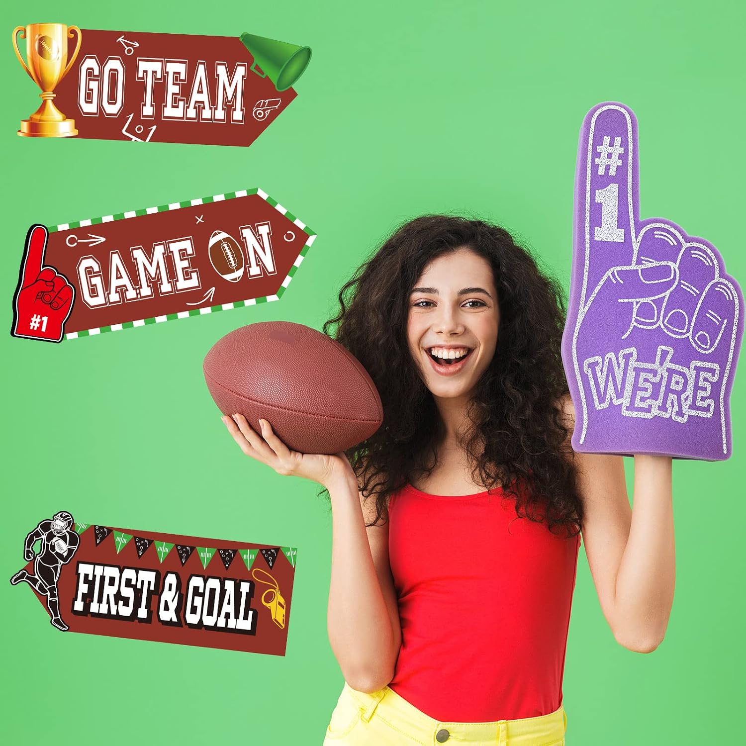 Sinmoe 20 Pieces Football Party Sign Football Tailgate Party Supplies