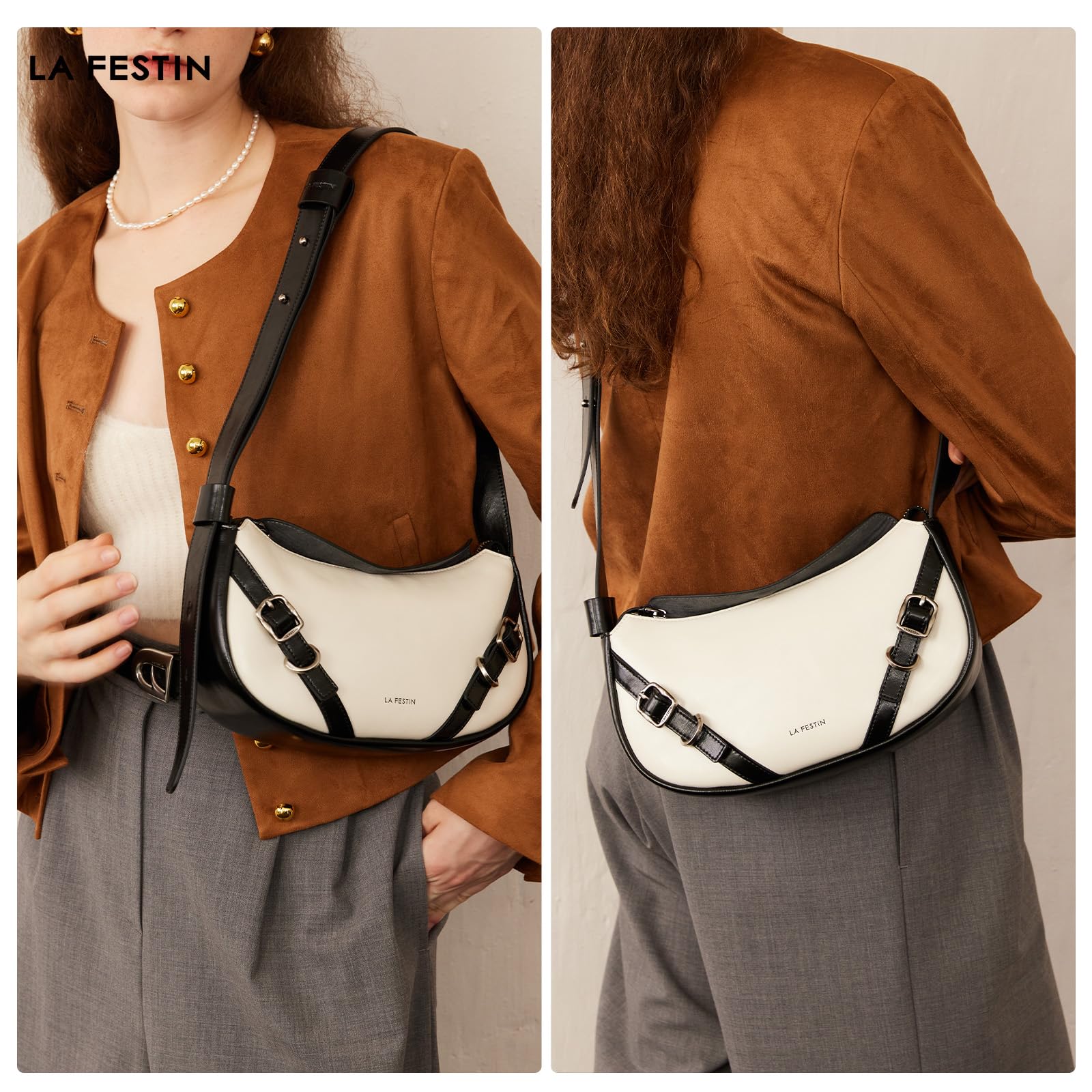 Small Purse Leather Bags For Women: White Shoulder Handbags Crossbody Bag - Adjustable Straps for Ladies Classic Vacation