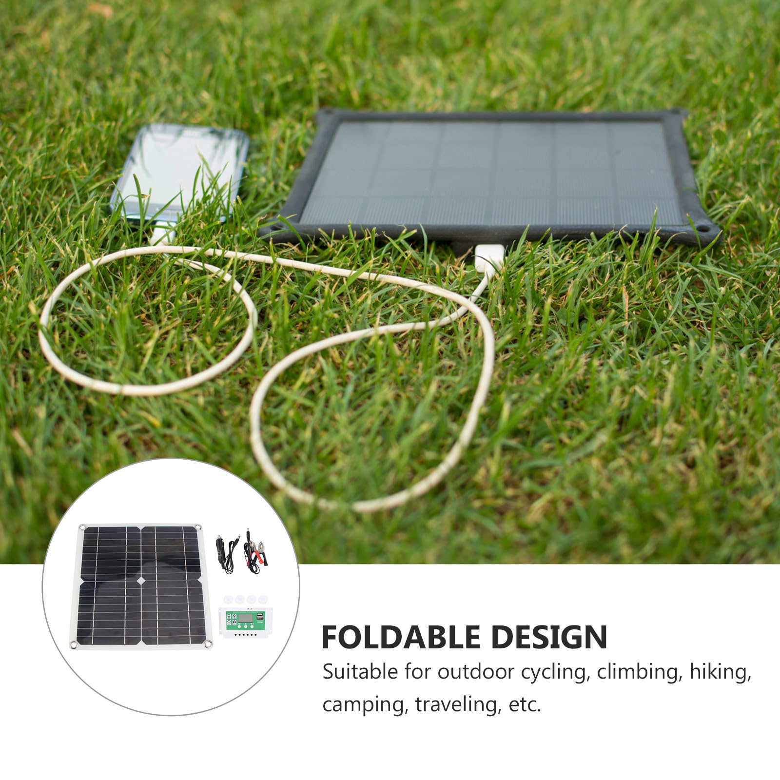 Gadpiparty Pannello Solare Portatile da 40w in Silicio Monocristallino Ricarica USB e Solare, Caricatore per Tablet e Altri Dispositivi, per Ciclismo e Viaggi All'aperto