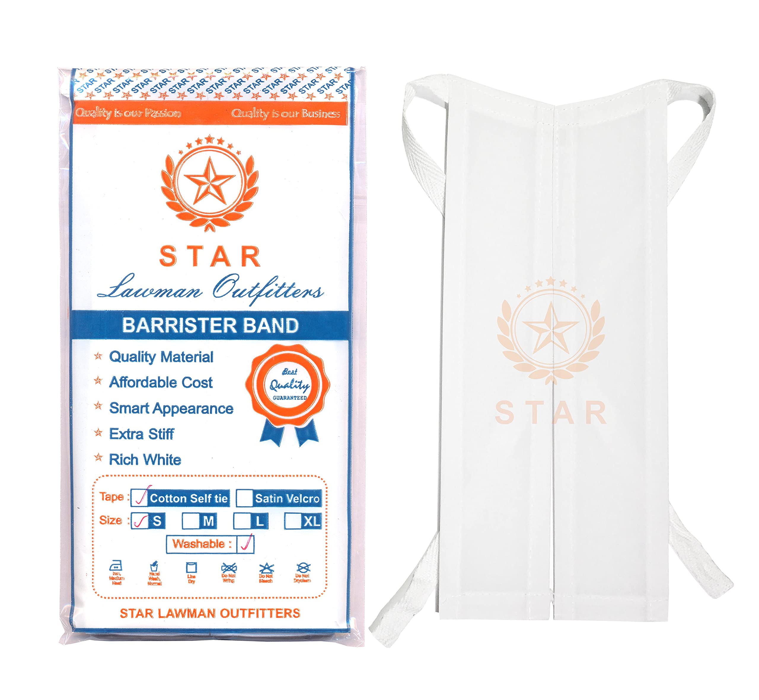 STAR LAWMAN OUTFITTERS BARRISTER BAND - SMALL SIZE (9 inch Height) - SELF TIE (LAWYER BAND, ADVOCATE BAND) - 10 Packets (30 pieces) (B0D14FYXX9) Amazon Price History, Amazon Price Tracker