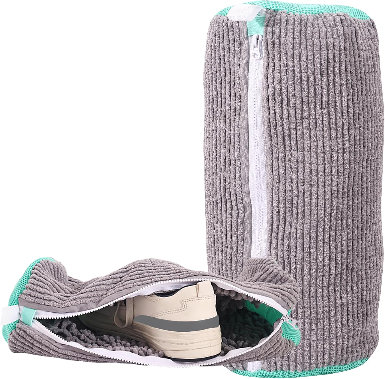Bolsa de lavado de zapatos para lavadora, bolsa de zapatos de lavandería para lavadora y secadora, bolsa de zapatos reutilizable, bolsa de lavadora de tenis (gris, 2 piezas)
