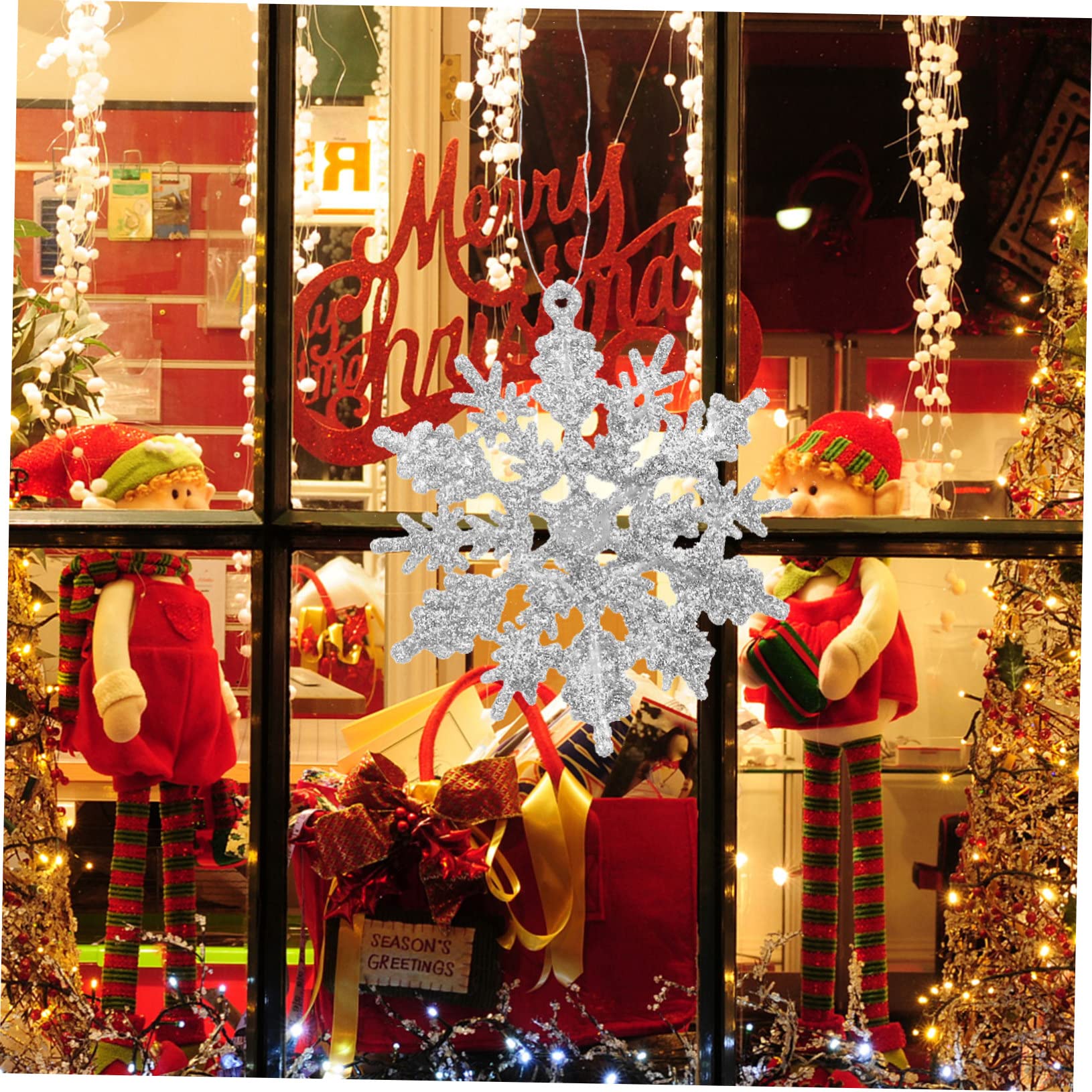 IMIKEYA 144 Pièces Flocons De Neige De Noël Flocon De Neige De Sapin De Noël Pendentif Flocon De Neige Scintillant De Noël Gros Flocons De Neige Décorations De Fête Plastique