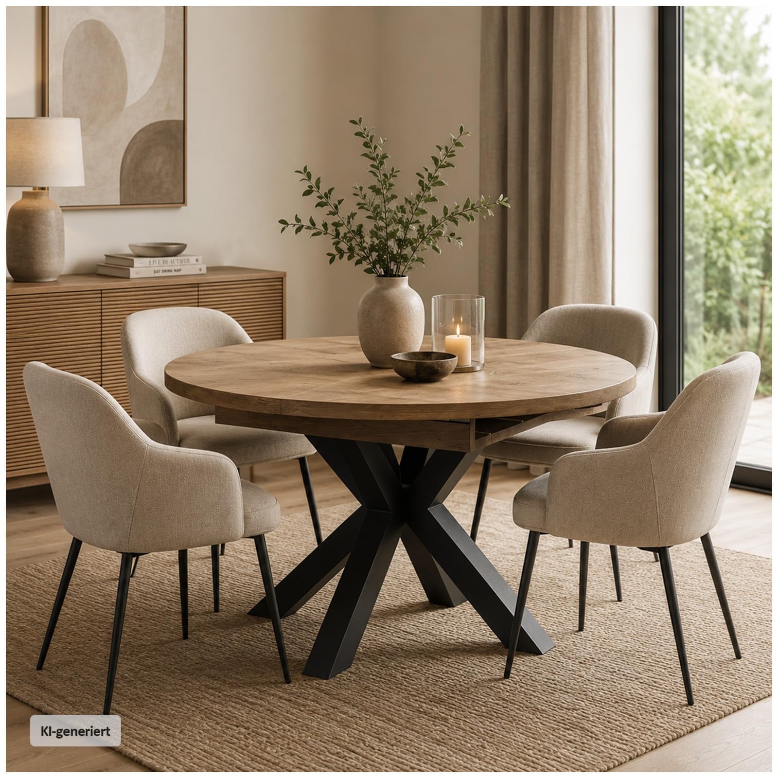 HTI living Ausziehtisch 110-150 cm amerikanische Eiche Adeel Esstisch