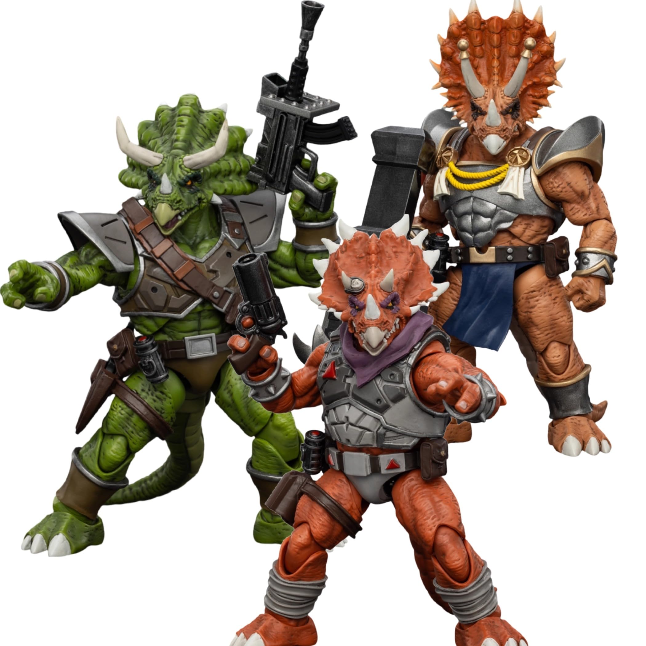 JOYTOY TMNT-Zorax Zork nfantryman 3PCS 1/18 Action Figures Zorax Zork nfantryman Character Figure Detachable Weapons Poseable Joints 5.1Inch Collectible Model Birthday Gift Movie Collectors