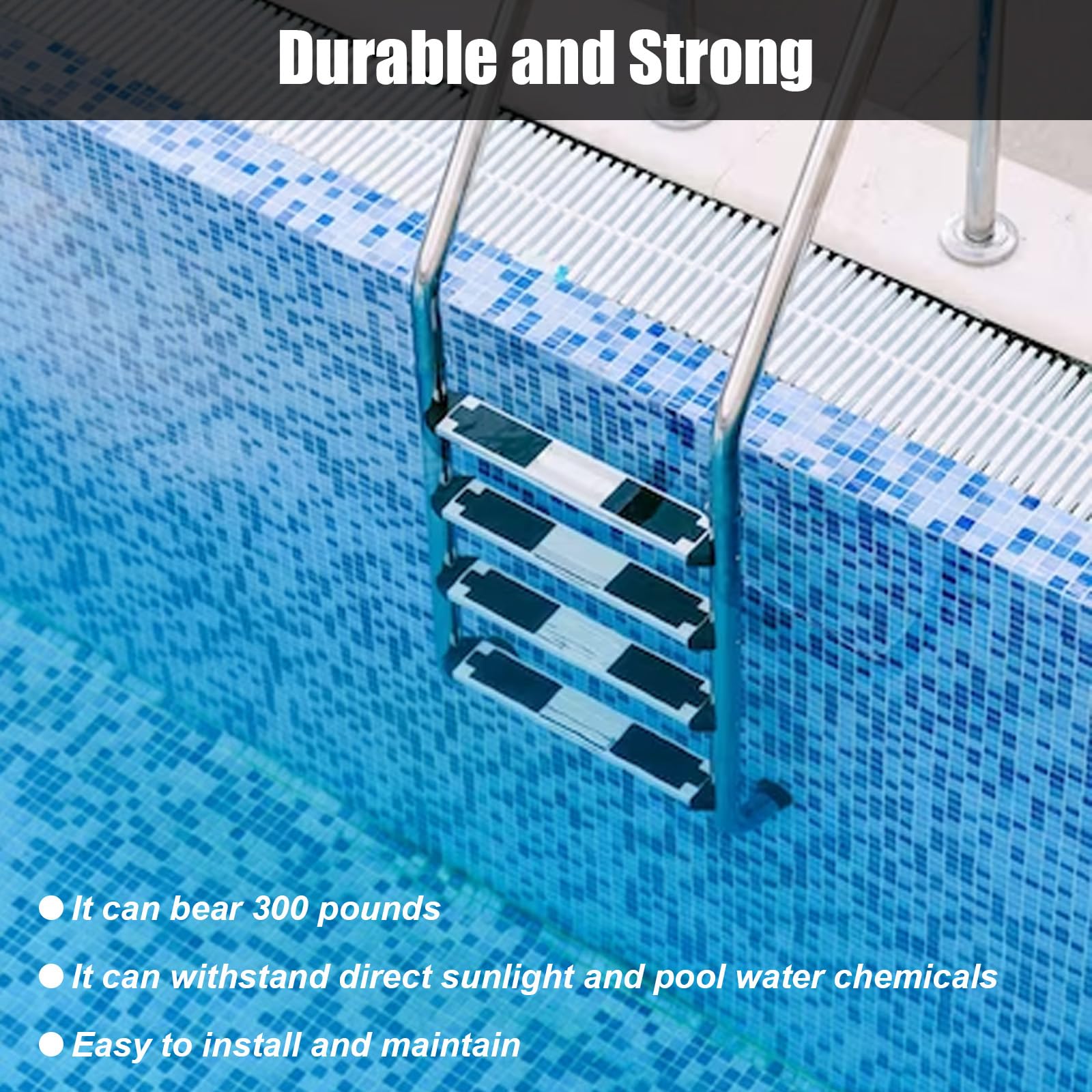 Scala di ricambio per piscina in acciaio inox 304, 50 x 7,5 x 2,5 cm