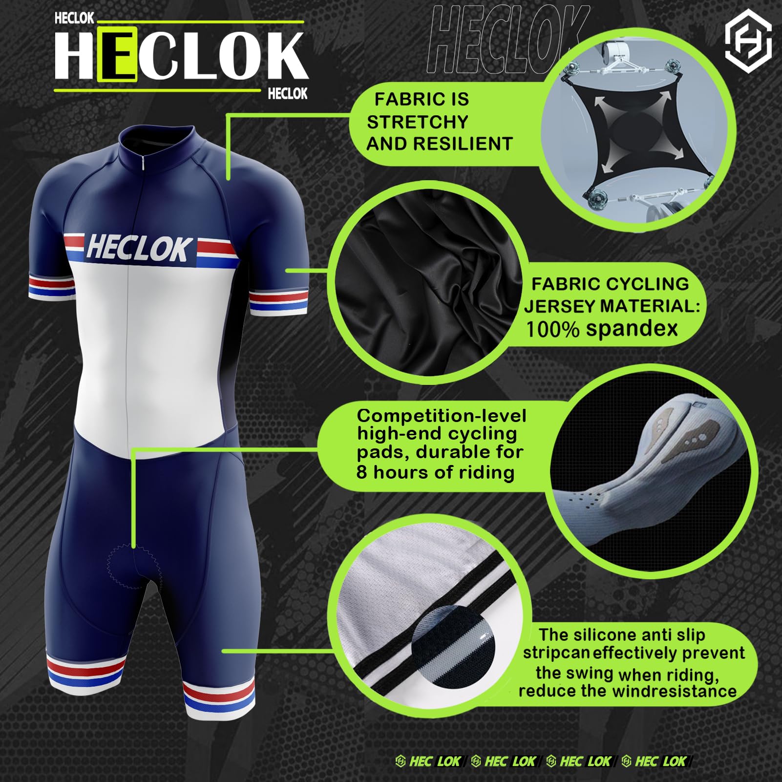 Traje de triatlón para hombre de manga corta＋Acolchado profesional de competición，diseño de triatlón，Traje de Ciclismo, Traje de Velocidad，traje de natación para bicicleta